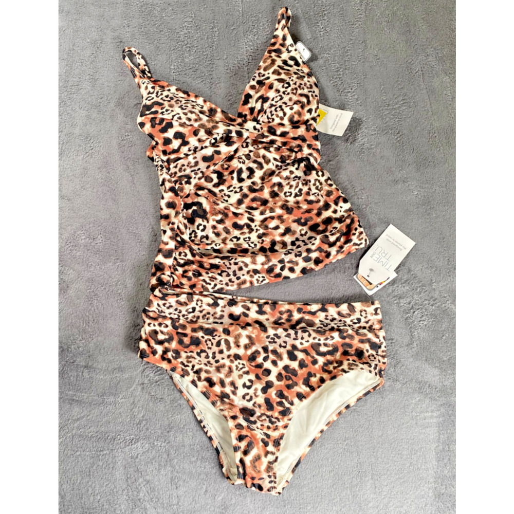 Cheetah Print Swim Tank Set, with bottoms and support underwire top